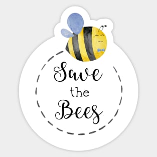 Cute Watercolor Save the Bees Sticker